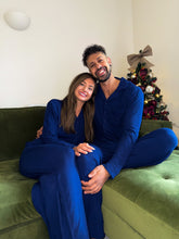 Load image into Gallery viewer, MIDNIGHT JEWEL (SAPPHIRE BLUE) - Women's Two Piece Long Matching Pyjama Set