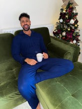 Load image into Gallery viewer, MIDNIGHT JEWEL (SAPPHIRE BLUE) - Men's Two Piece Long Matching Pyjama Set