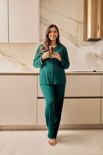 Load image into Gallery viewer, MIDNIGHT JEWEL (EMERALD GREEN) - Women's Two Piece Long Matching Pyjama Set
