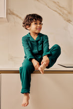 Load image into Gallery viewer, MIDNIGHT JEWEL (EMERALD GREEN) - Children's Two Piece Long Matching Pyjama Set