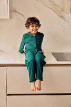 Load image into Gallery viewer, MIDNIGHT JEWEL (EMERALD GREEN) - Children's Two Piece Long Matching Pyjama Set