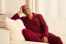 Load image into Gallery viewer, MIDNIGHT JEWEL (RICH BURGUNDY) - Men's Two Piece Long Matching Pyjama Set