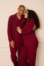 Load image into Gallery viewer, MIDNIGHT JEWEL (RICH BURGUNDY) - Men's Two Piece Long Matching Pyjama Set