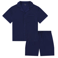 Load image into Gallery viewer, MIDNIGHT JEWEL (SAPPHIRE BLUE) - Men's Two Piece Short Matching Pyjama Set
