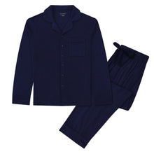 Load image into Gallery viewer, MIDNIGHT JEWEL (SAPPHIRE BLUE) - Men's Two Piece Long Matching Pyjama Set
