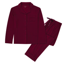 Load image into Gallery viewer, MIDNIGHT JEWEL (RICH BURGUNDY) - Women's Two Piece Long Matching Pyjama Set
