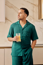 Load image into Gallery viewer, MIDNIGHT JEWEL (EMERALD GREEN) - Men's Two Piece Short Matching Pyjama Set
