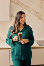 Load image into Gallery viewer, MIDNIGHT JEWEL (EMERALD GREEN) - Women's Two Piece Long Matching Pyjama Set
