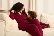 Load image into Gallery viewer, MIDNIGHT JEWEL (RICH BURGUNDY) - Women's Two Piece Long Matching Pyjama Set
