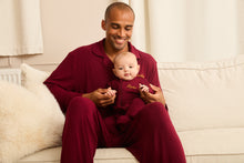 Load image into Gallery viewer, MIDNIGHT JEWEL (RICH BURGUNDY) - Baby's One Piece Long Matching Pyjama Set
