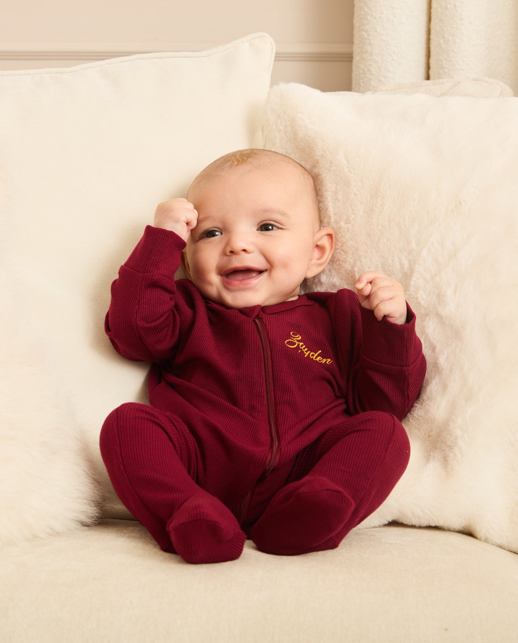 MIDNIGHT JEWEL (RICH BURGUNDY) - Baby's One Piece Long Matching