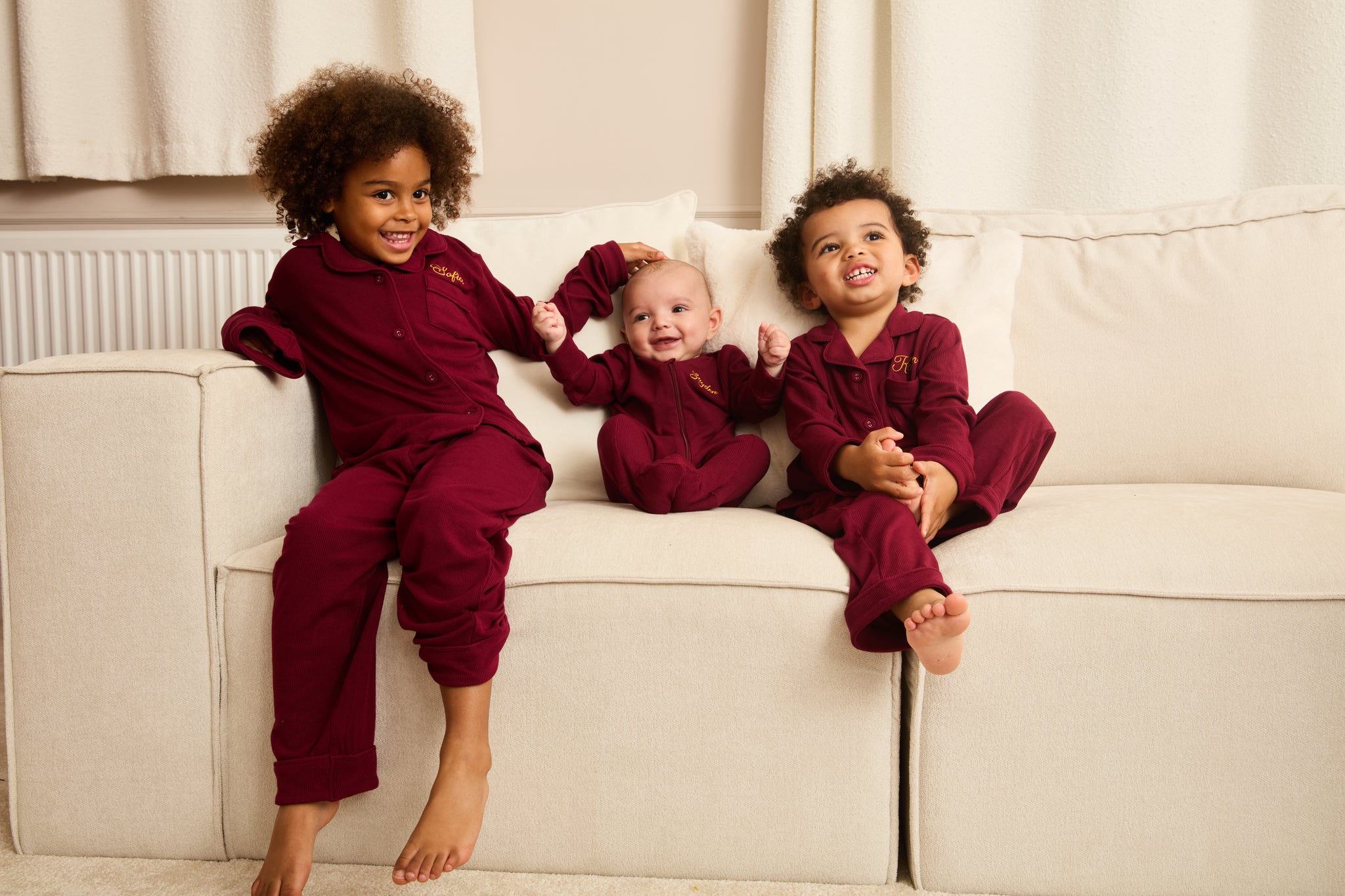 MIDNIGHT JEWEL (RICH BURGUNDY) - Baby's One Piece Long Matching