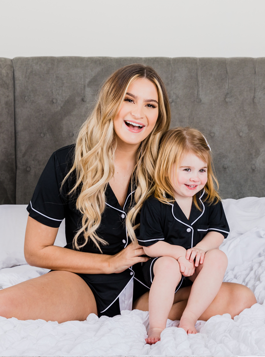 SWEET DREAMS (Black) - Women's Two Piece Matching Pyjama Set
