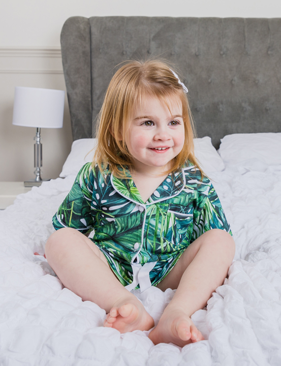 TROPICAL PALM - Girl's Two Piece Matching Pyjama Set